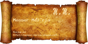 Messer Mária névjegykártya
