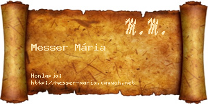Messer Mária névjegykártya